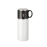 350ml Stainless Steel Bottle with Cup Lid  - White
